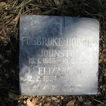 FOSBROKE Johnston, HOBBES 1885-1935 &amp; Elizabeth 1894-1977