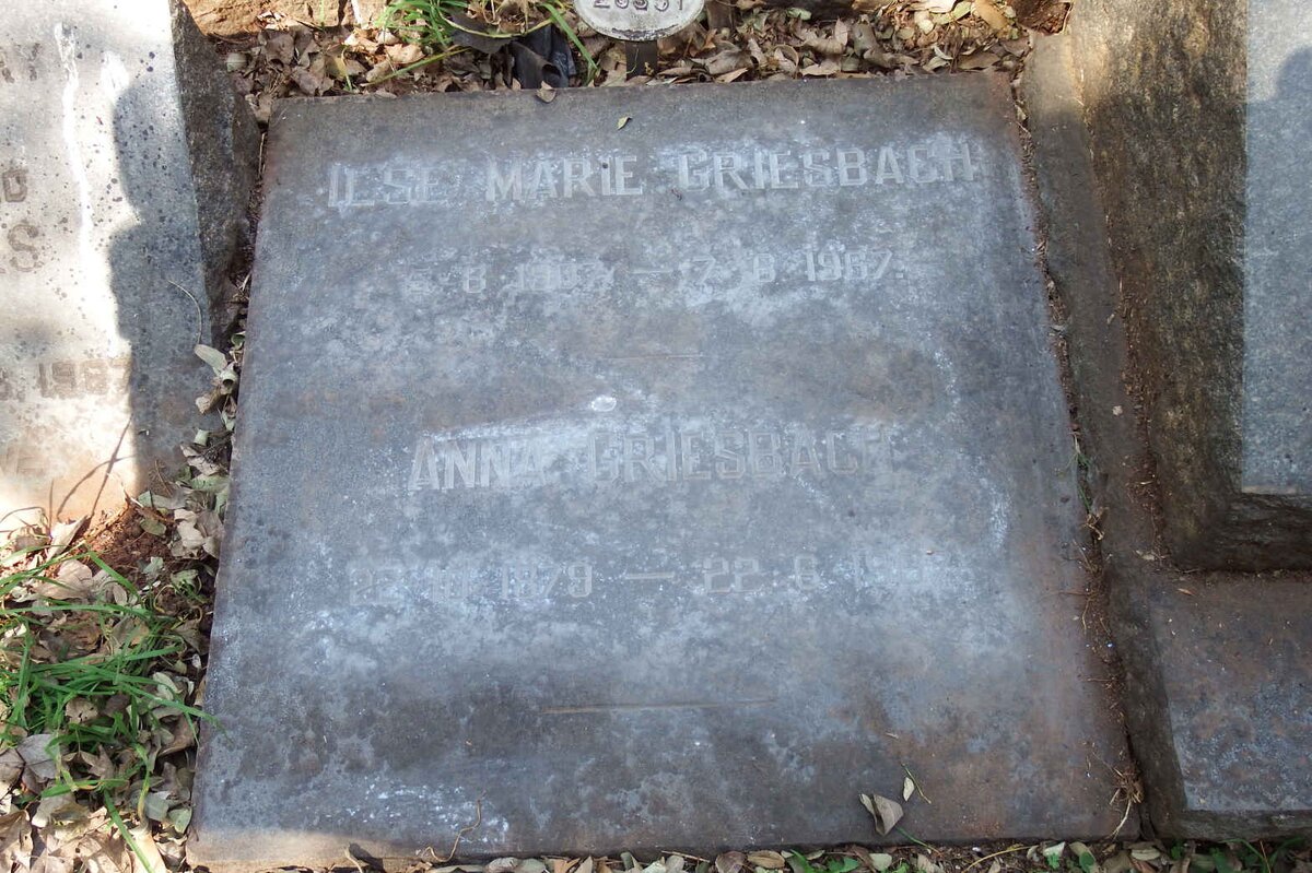 GRIESBACH Anna 1879-1967 :: GRIESBACH Ilse Marie 1907-1967