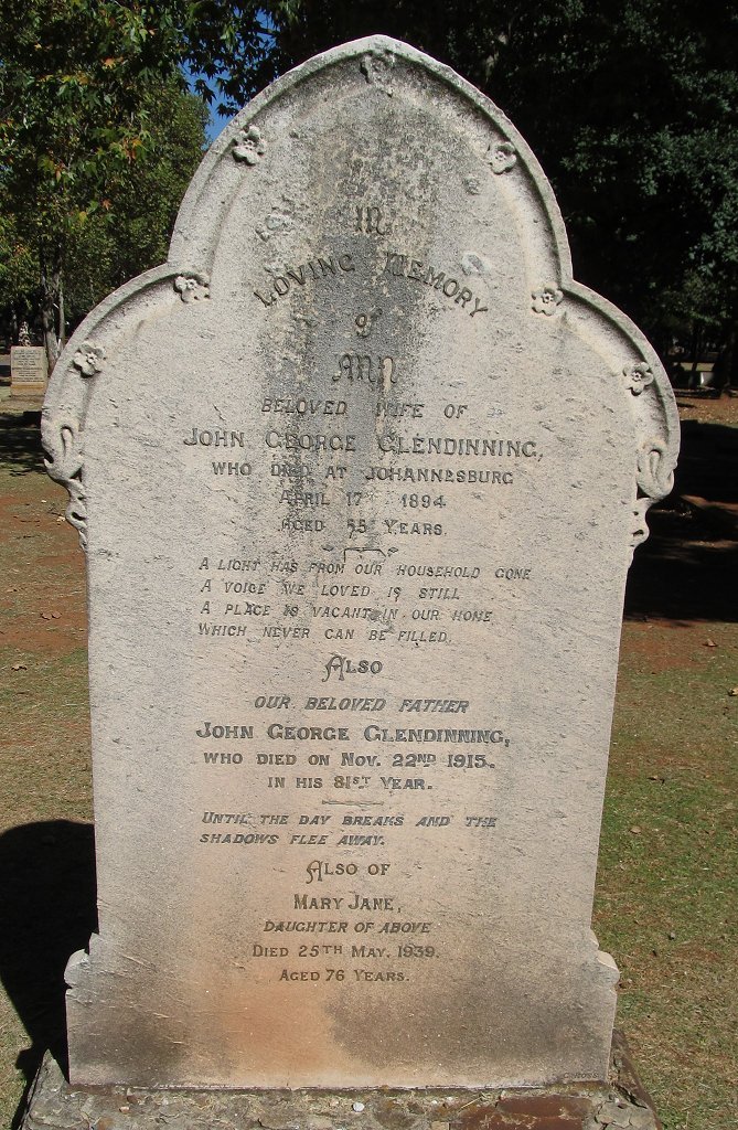 GLENDINNING John George -1915 &amp; Ann -1894 :: GLENDINNING Mary Jane -1939