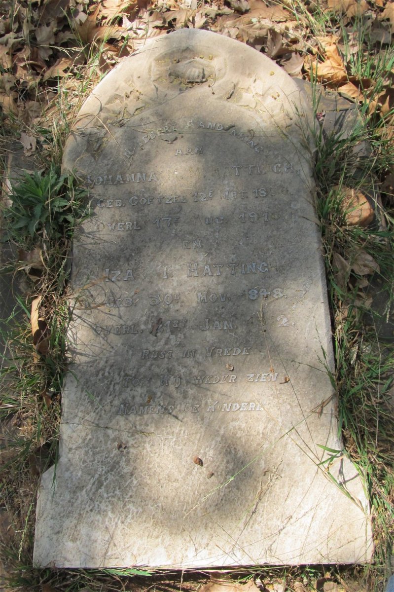 HATTINGH Izak F. 1848-1912 &amp; Johanna M.M. COETZEE 1850-1910