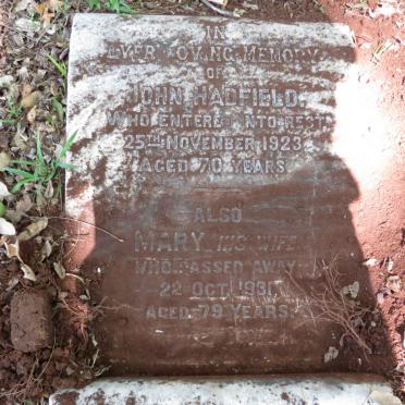 HADFIELD John -1923 &amp; Mary -1931