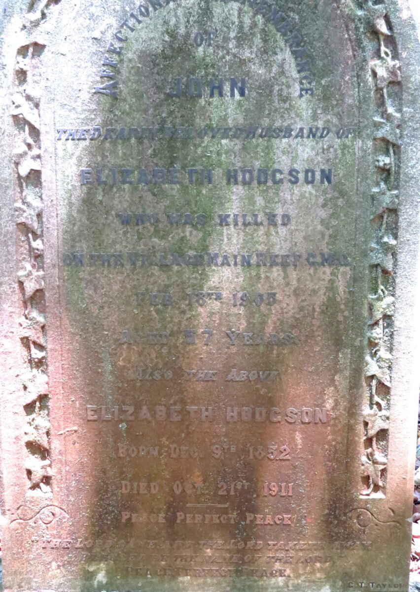 HODGSON John -1905 &amp; Elizabeth 1852-1911