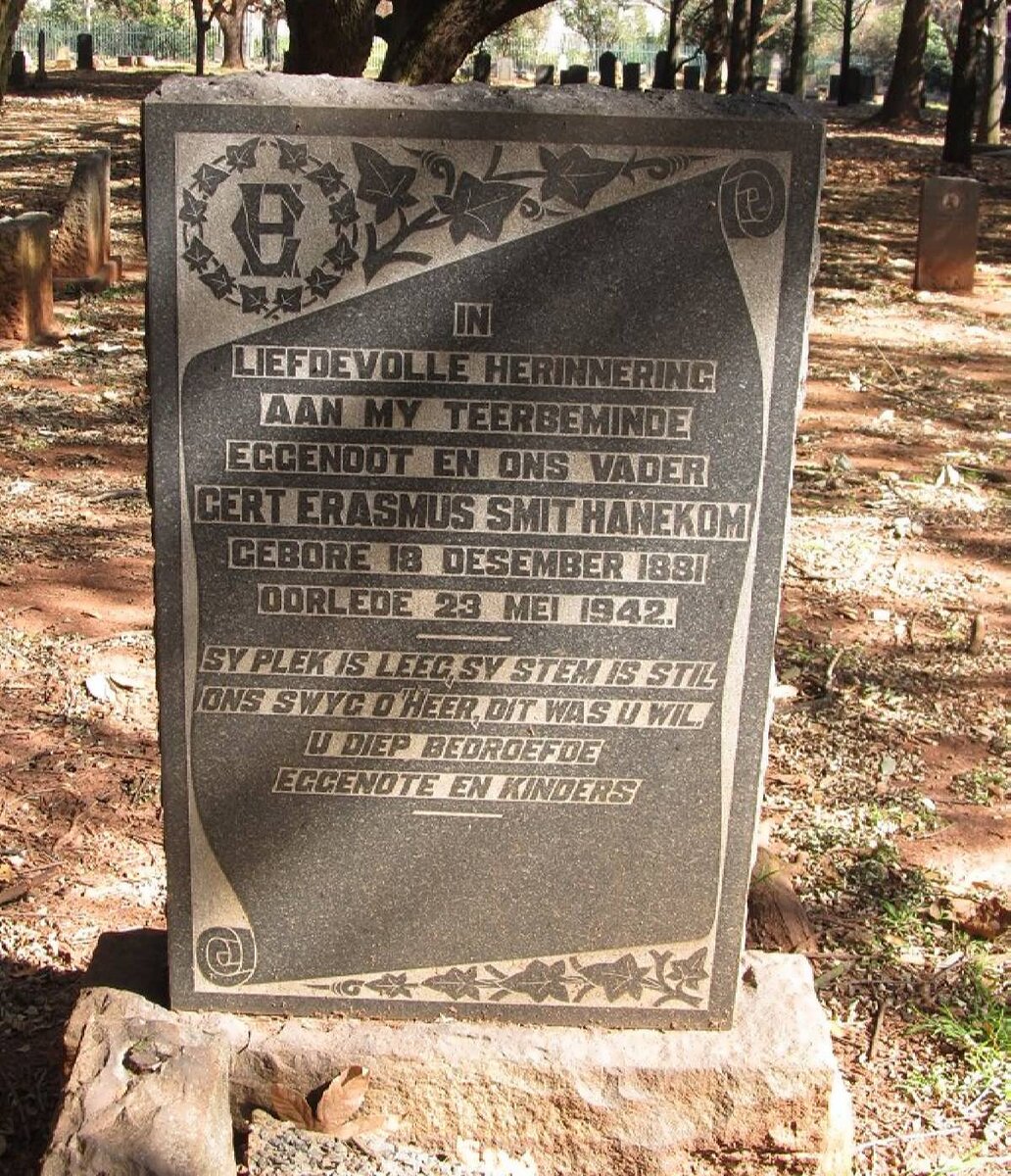 HANEKOM Gert Erasmus Smit 1881-1942