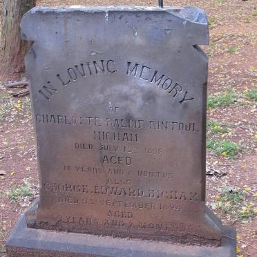 HIGHAM Charlotte Baldie Rintoul -1888 :: HIGHAM George Edward -1894 