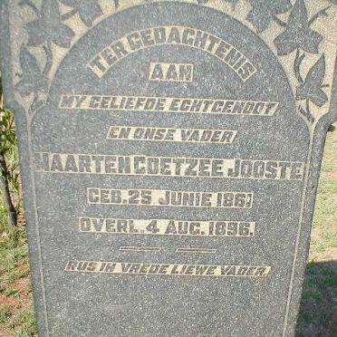 JOOSTE Maarten Coetzee 1861-1896