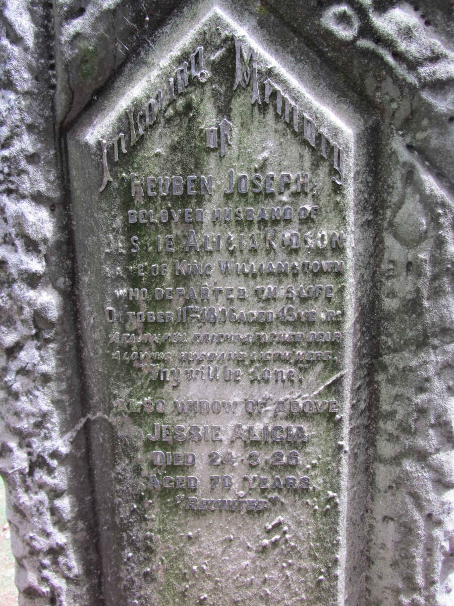 KIDSON Reuben Joseph -1896 &amp; Jessie Alicia -1926