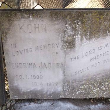 KOHN Hendrina Jacoba 1908-1972