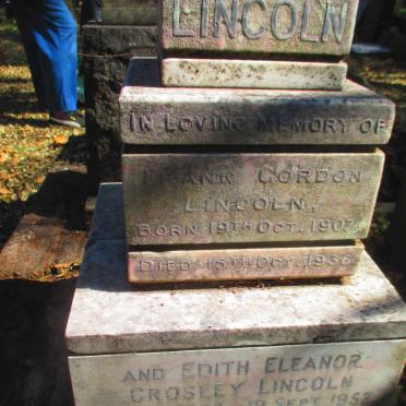 LINCOLN Frank Gordon 1878-1960 & Edith Eleanor Crosley 1882-1952 :: LINCOLN Frank Gordon 1907-1936 