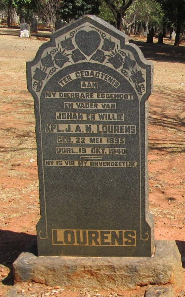 LOURENS J.A.N. 1895-1940