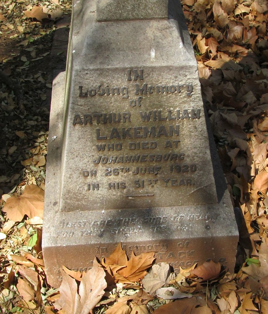 LAKEMAN Arthur William -1920