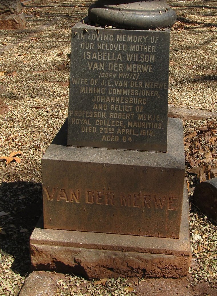 MERWE Isabella Wilson, van der nee WHITE -1910