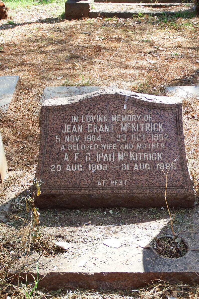 McKITRICK A.F.G. 1903-1985 &amp; Jean Grant 1904-1962