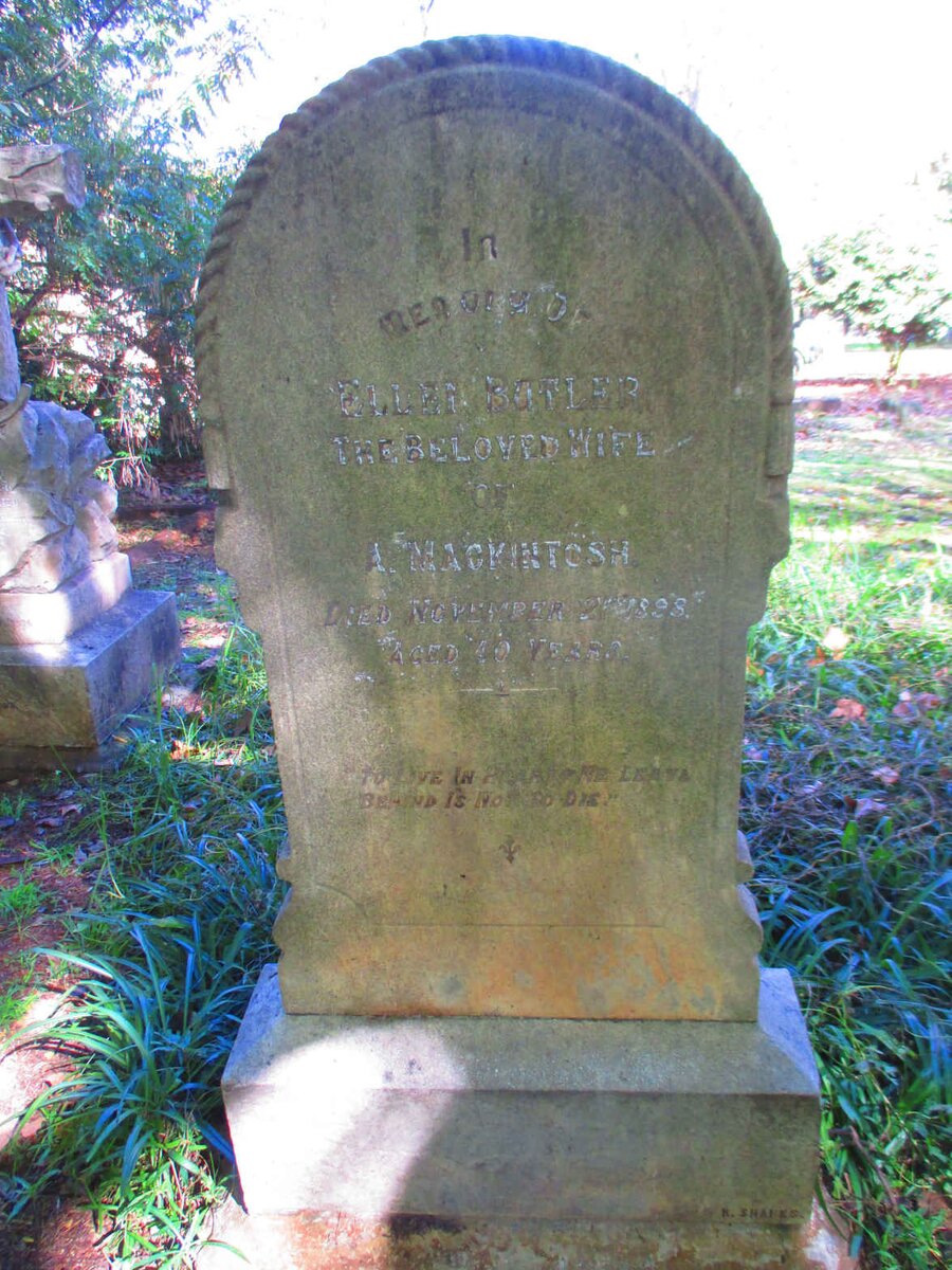 MACKINTOSH Ellen nee BUTLER -1898