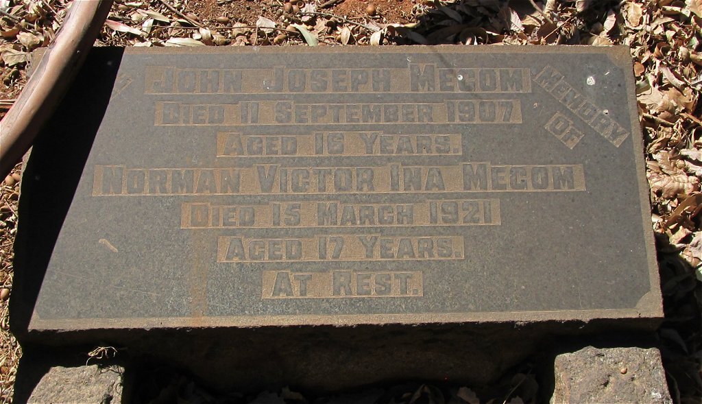 MEGOM John Joseph -1907 :: MEGOM Norman Victor Ina -1921