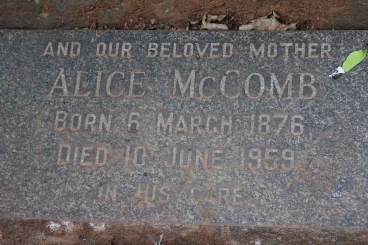 McCOMB Alice 1876-1959