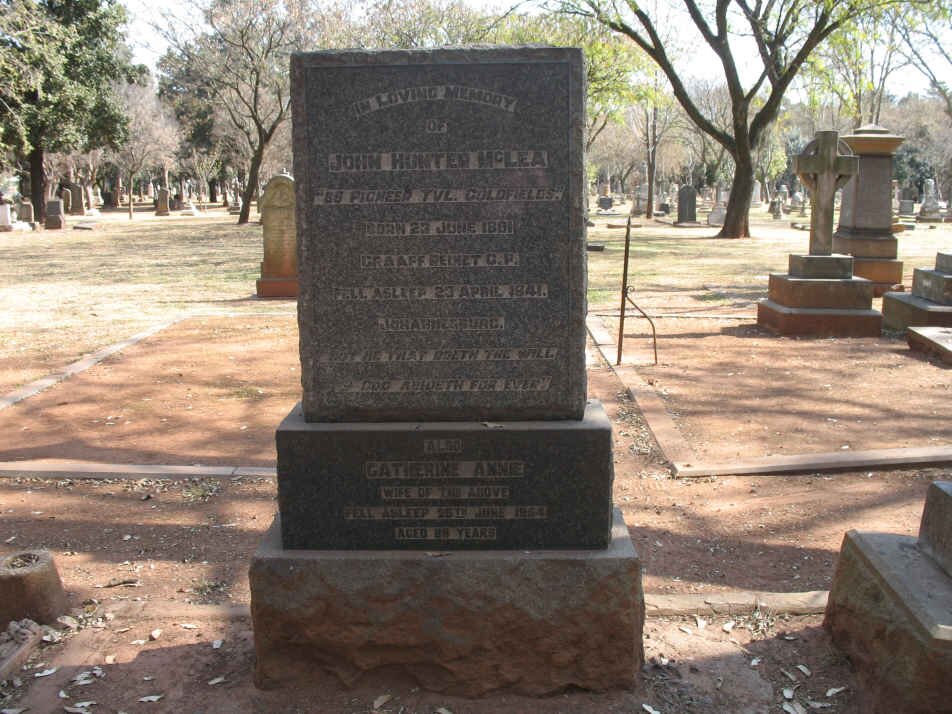 McLEA John Hunter 1861-1941 &amp; Catherine Annie -1954