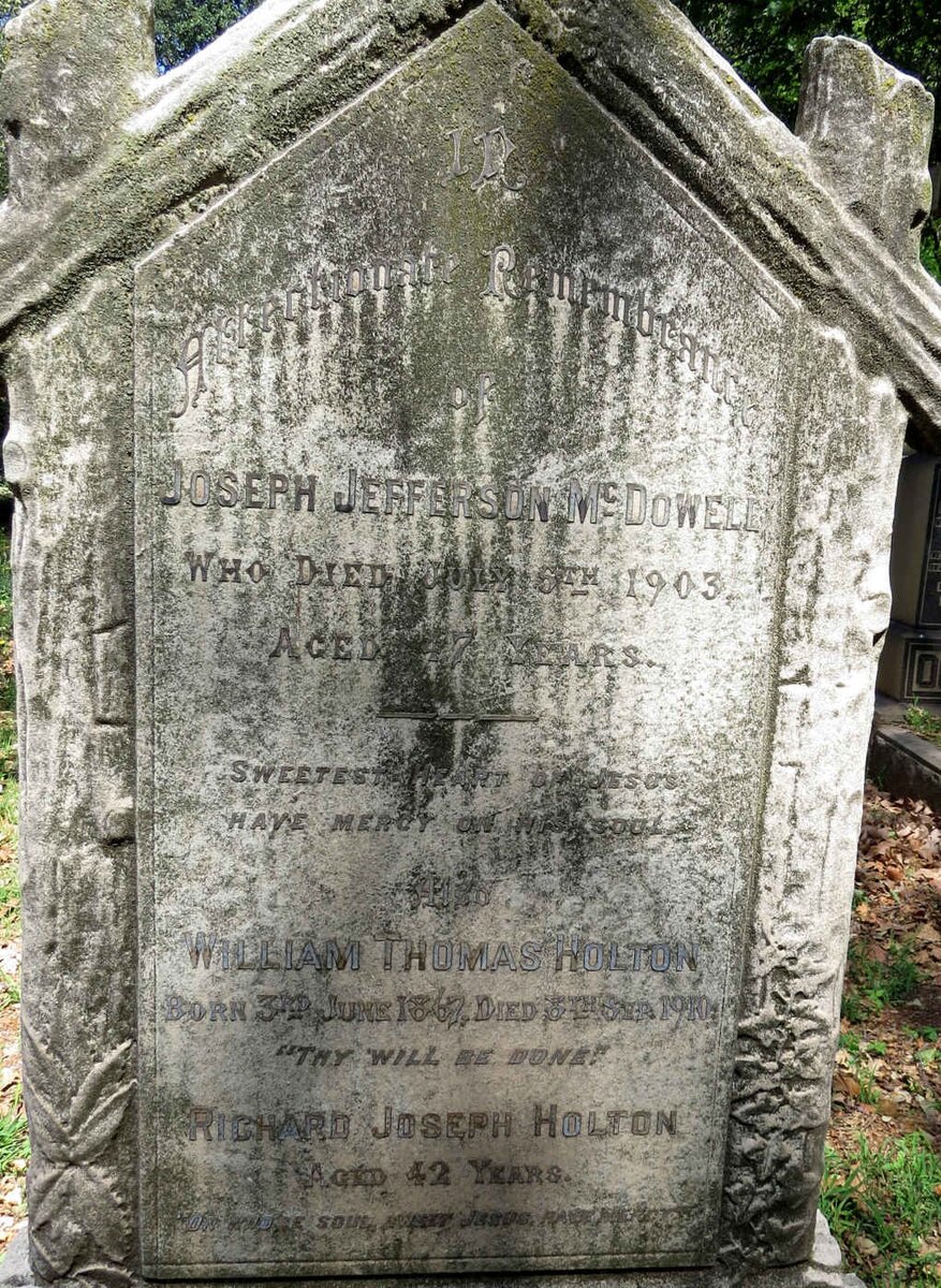 MCDOWELL Joseph Jefferson -1903 :: HOLTON William Thomas 1867-1910 :: HOLTON Richard Joseph