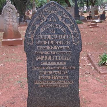 MACLEAN Maria -1920 :: ROBERTS J.F. -1917