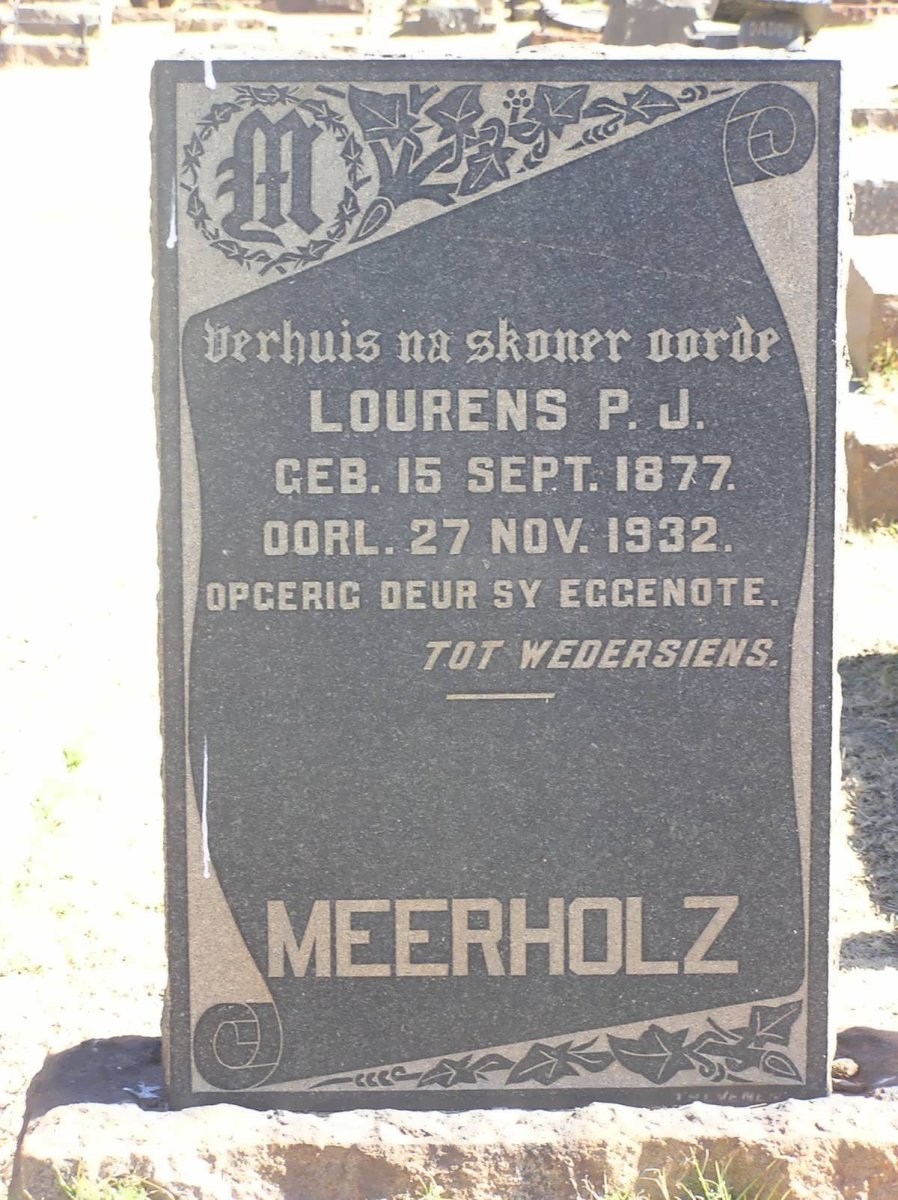 MEERHOLZ Lourens P.J. 1877-1932