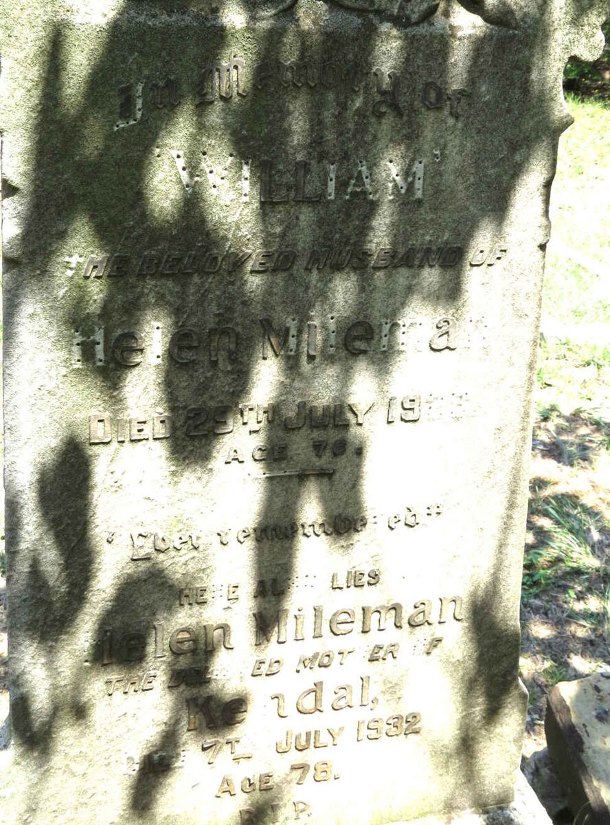 MILEMAN William -1903 &amp; Helen -1932