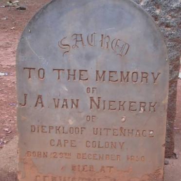 NIEKERK J.A., van 1850-