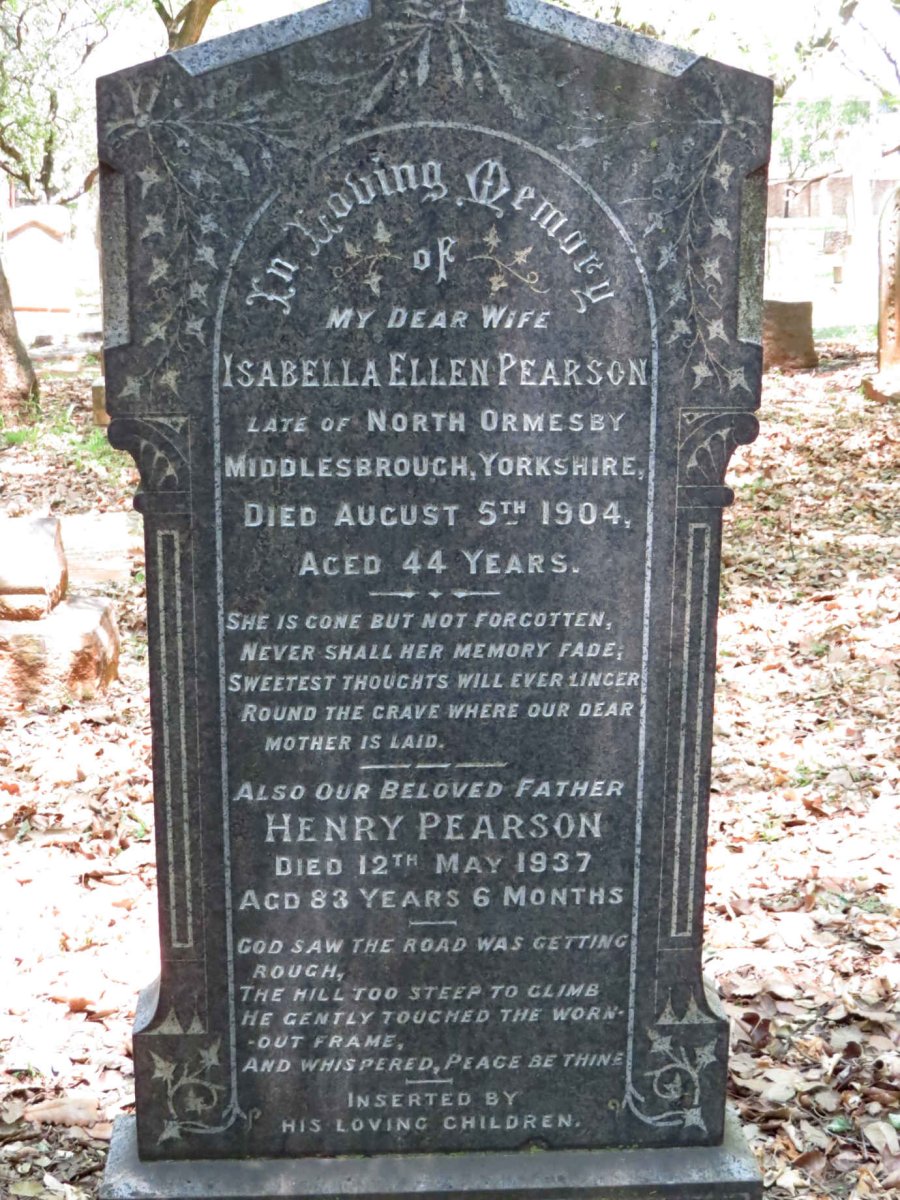 PEARSON Henry -1937 &amp; Isabella Ellen -1904