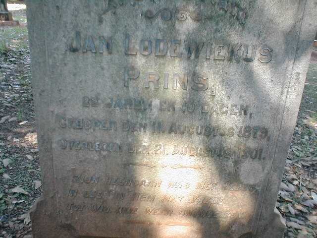 PRINS Jan Lodewiekus 1879-1901