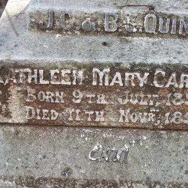 QUINN Kathleen Mary Carnegy 1897-1897