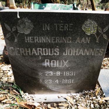 ROUX Gerhardus Johannes 1931-1981