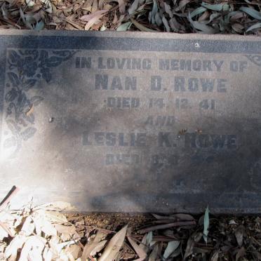 ROWE Nan D. -1941 :: ROWE Leslie K. 