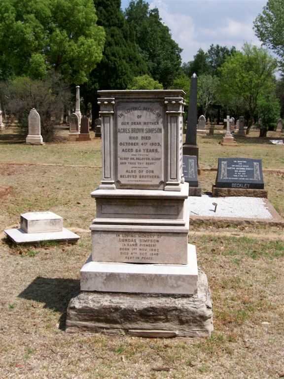 SIMPSON Agnes Brown 1839-1903 :: SIMPSON Dundas 18?7-1948