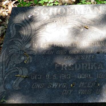 SCHOEMAN Fredrika 1913-1976