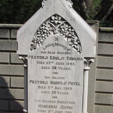 TAVARIA Prestonji Edulji -1903 :: Manekbai 1910-1914 :: Buchi Dorabji 1914-1914 :: PATEL Prestonji Nadroji -1903