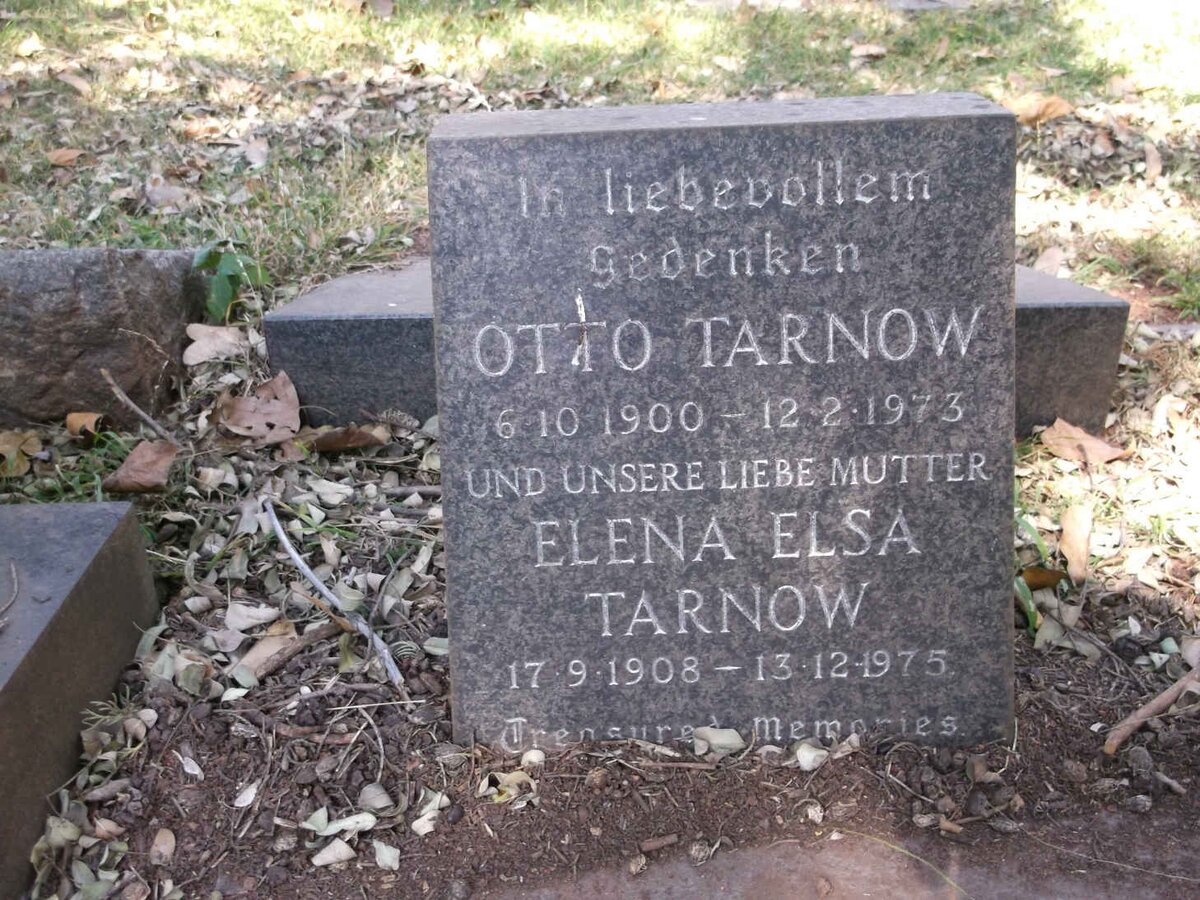 TARNOW Otto 1900-1973 &amp; Elena Elsa 1908-1975