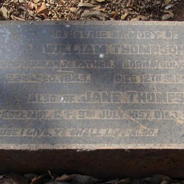 THOMPSON William 1849-1920 &amp; Jane 1857-1943