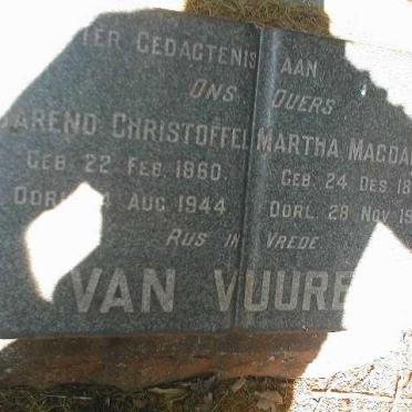 VUUREN Barend Christoffel, van 1860-1944 &amp; Martha Magdalena 1863-1945