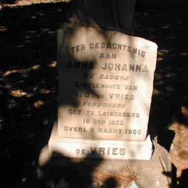 VRIES Anna Johanna, de geb. BASSON 1852-1900