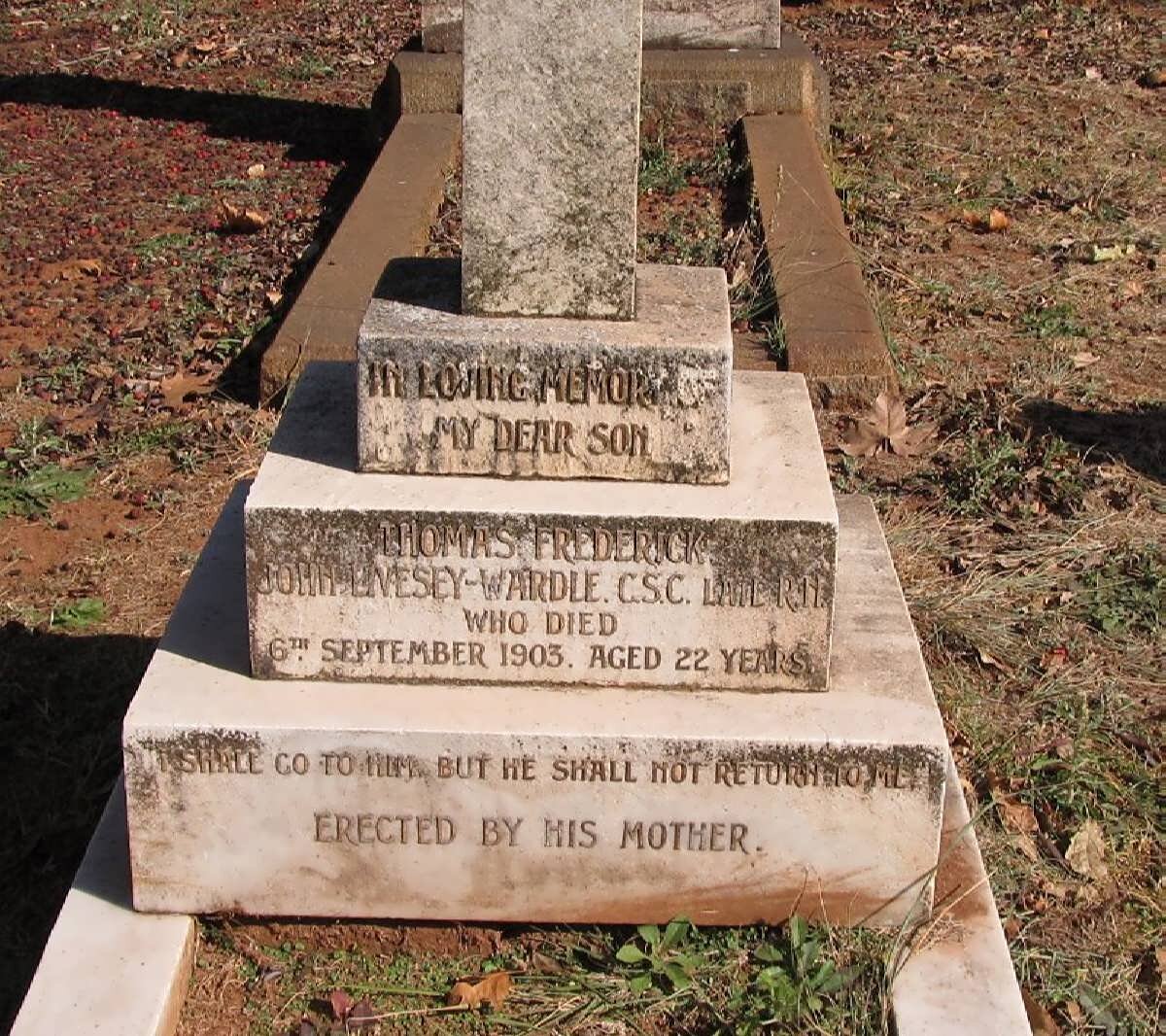 WARDLE Thomas Frederick John, Livesey  -1903