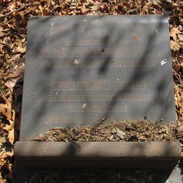 WESSELS Johannes G.S. 1877-1941 &amp; Maria F. STREICHER 1880-1955