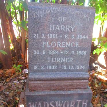 WADSWORTH Harry 1881-1944 :: WADSWORTH Florence 1884-1965 :: WADSWORTH Turner 1902-1964