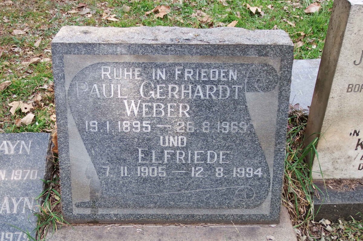 WEBER Paul Gerhardt 1895-1969 &amp; Elfriede 1905-1994