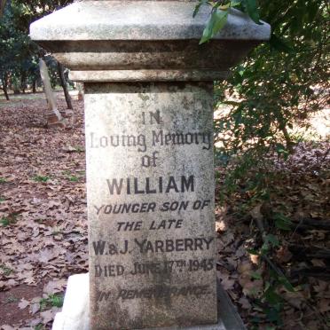 YARBERRY William -1904 &amp; Jane -1928