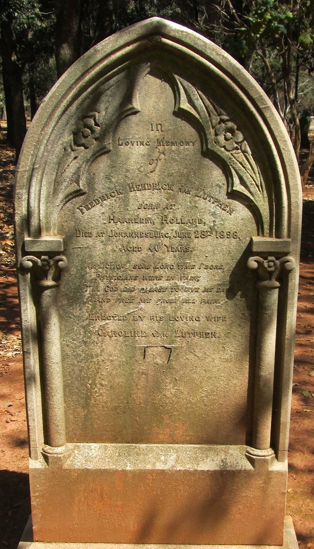 ZUTPHEN Fredrick Hendrick, van -1898