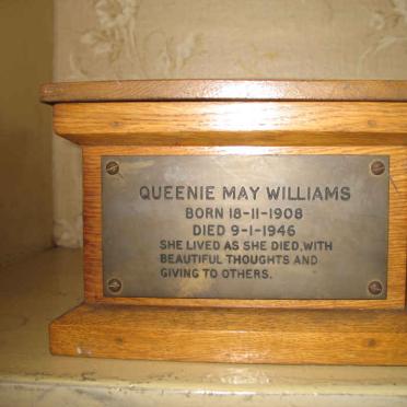WILLIAMS Queenie May 1908-1946