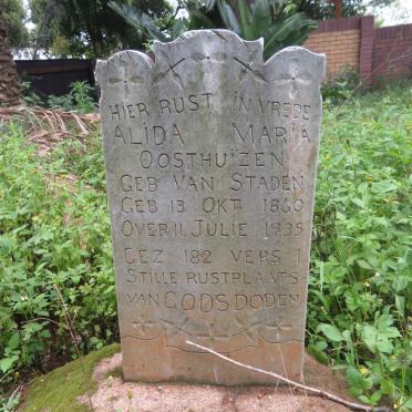 OOSTHUIZEN Alida Maria nee VAN STADEN 1860-1935