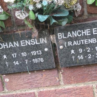ENSLIN Johan 1913-1976 &amp; Blanche RAUTENBACH 1909-2006