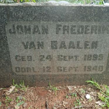 BAALEN Johan Frederik, van 1895-1940