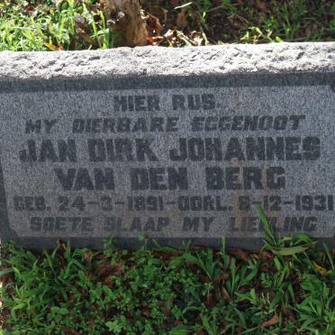 BERG Jan Dirk Johannes, van den 1891-1931