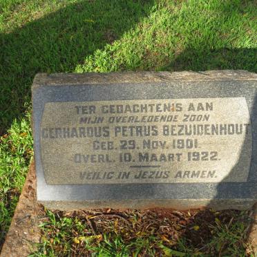BEZUIDENHOUT Gerhardus Petrus 1901-1922