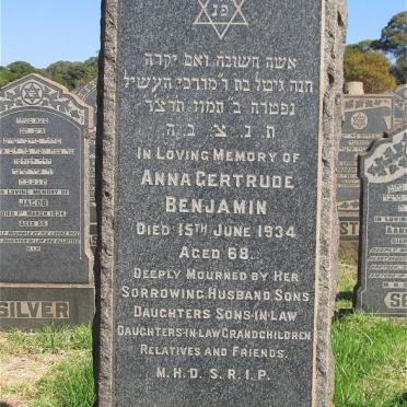 BENJAMIN Anna Gertrude -1934